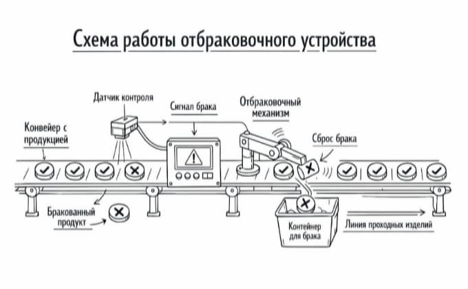 Схема работы отбраковщика. Купить ОУ-1(2) в Штрих-Маркет